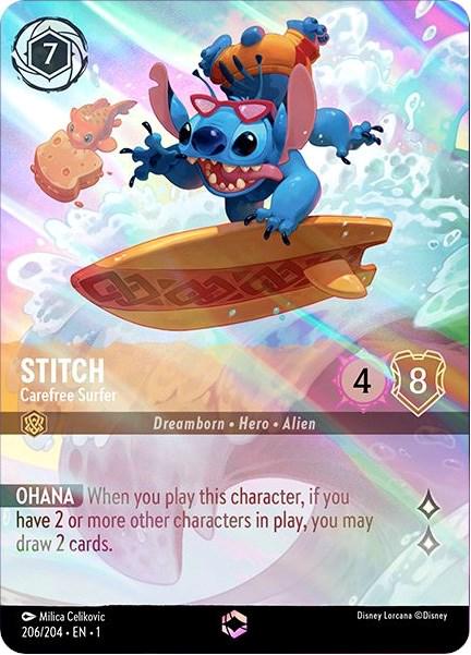 Stitch - Carefree Surfer #206 Lorcana First Chapter