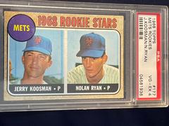 Nolan Ryan / Jerry Koosman (New York Mets) 1968 Topps Baseball #177 RC  Rookie Card – PSA 4 (G) – Schwartz Sports Memorabilia