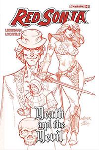 Red Sonja: Death and the Devil [Linsner Red Line Art] #1 (2024) Comic Books Red Sonja: Death and the Devil