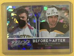 Patrice Bergeron Hockey Cards 2021 Upper Deck MVP Before and After Prices