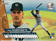 Back | Dave Humphreys Baseball Cards 1993 Ultra