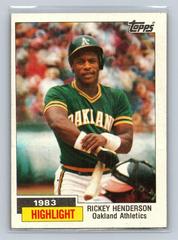 1983 Highlight [Rickey Henderson] Baseball Cards 1984 Topps Tiffany Prices
