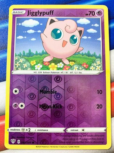 Jigglypuff Reverse Holo Ungraded Pokemon Darkness Ablaze