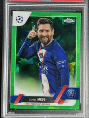 Lionel Messi [SP Variation Sapphire Green] Soccer Cards 2022 Topps Chrome UEFA Club Competitions Prices