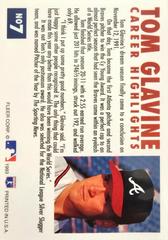Back | Tom Glavine Baseball Cards 1993 Fleer Glavine Career Highlights