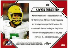 Back | Kayvon Thibodeaux [White] Football Cards 2021 Pro Set College