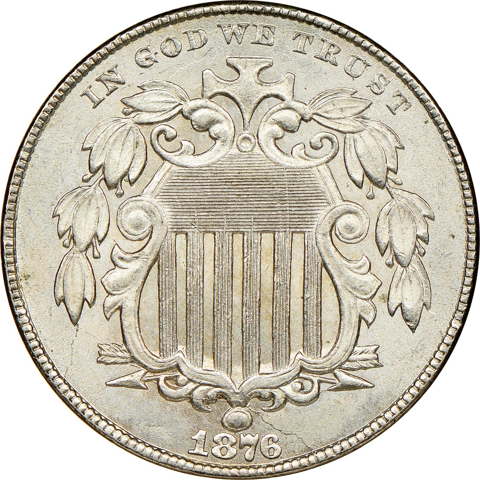 1876 [PROOF] Coins Shield Nickel