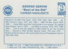 Back Side | George Gervin Basketball Cards 1986 Star Best of the New Old