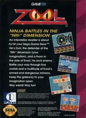 Zool Ninja Of The Nth Dimension - Back | Zool Ninja of the Nth Dimension Sega Game Gear