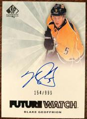 Blake Geoffrion [Autograph] #233 Hockey Cards 2011 SP Authentic Prices