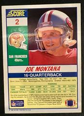 Back | Joe Montana [100 Hottest] Football Cards 1990 Panini Score 100 Hottest