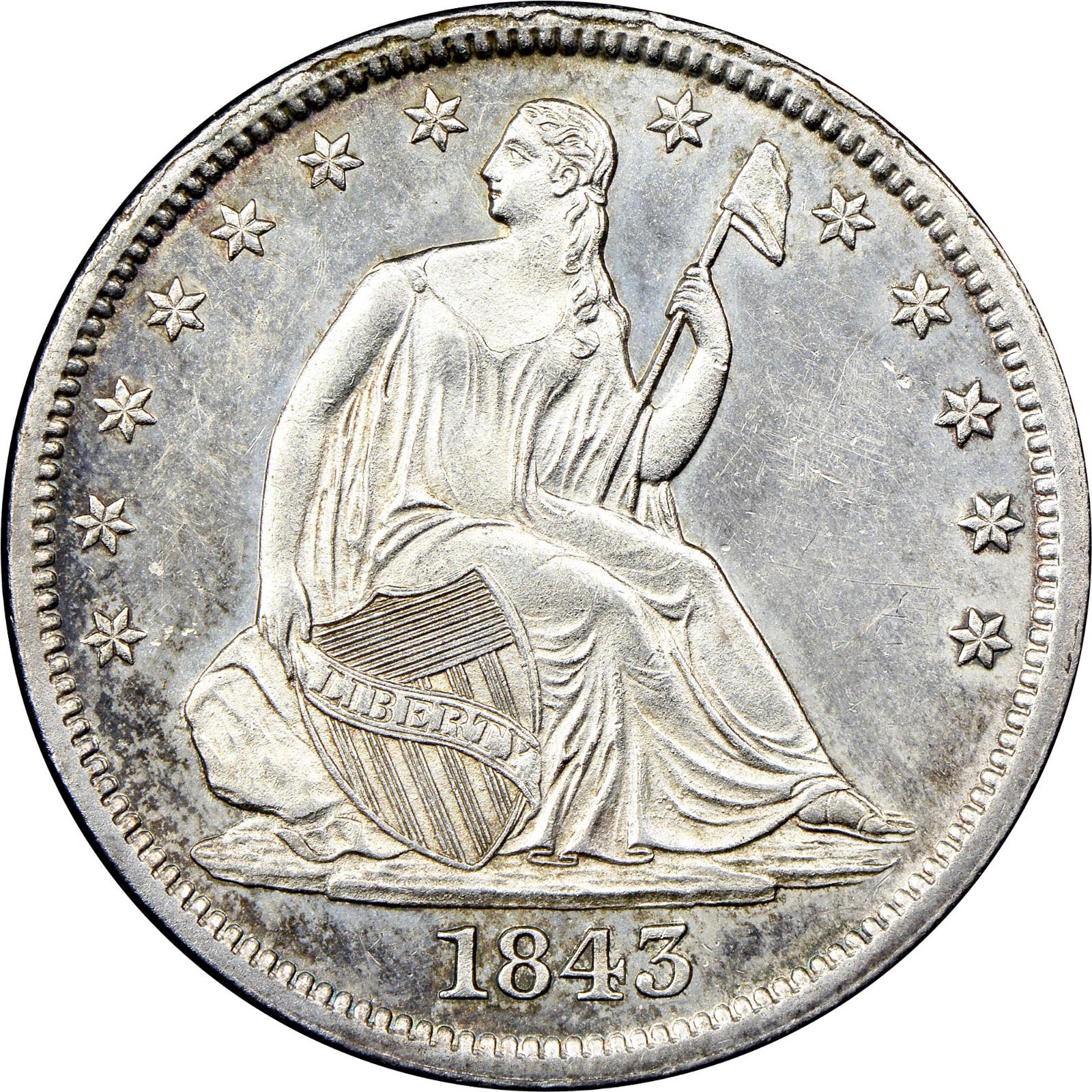 1843 O Coins Seated Liberty Half Dollar