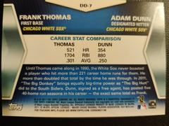 Card Back | Frank Thomas, Adam Dunn Baseball Cards 2011 Topps Diamond Duos