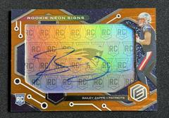 Bailey Zappe [Orange] Football Cards 2022 Panini Elements Rookie Neon Signs Autographs Prices