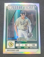 Brooks Lee [Holo] #1 Baseball Cards 2022 Panini Elite Extra Edition College Tickets Optic Prices