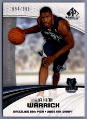 Hakim Warrick Basketball Cards 2005 SP Game Used Prices