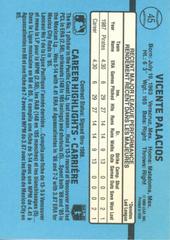 Reverse | Vicente Palacios Baseball Cards 1988 Leaf