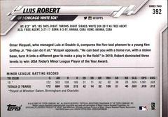 Reverse | Luis Robert Baseball Cards 2020 Topps