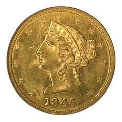 1845 Coins Liberty Head Half Eagle Prices