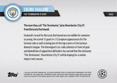 Back | Erling Haaland Soccer Cards 2022 Topps Now UEFA Champions League Preseason