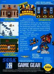 Incredible Crash Dummies - Back | Incredible Crash Dummies Sega Game Gear