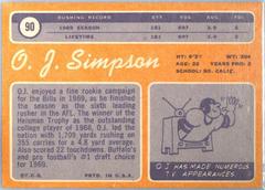 Back | O.J. Simpson Football Cards 1970 Topps