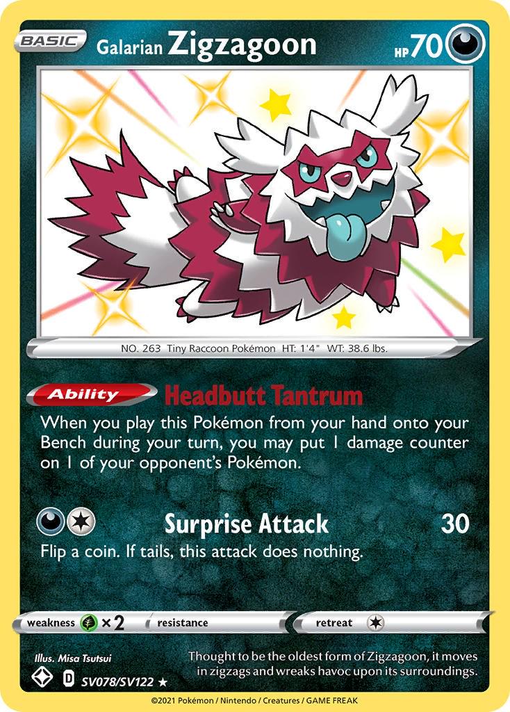 Galarian Zigzagoon #SV078 Pokemon Shining Fates