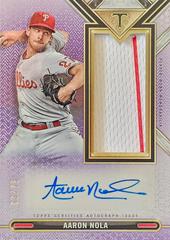 Aaron Nola [Amethyst] Baseball Cards 2022 Topps Triple Threads Single Jumbo Relics Autographs Prices