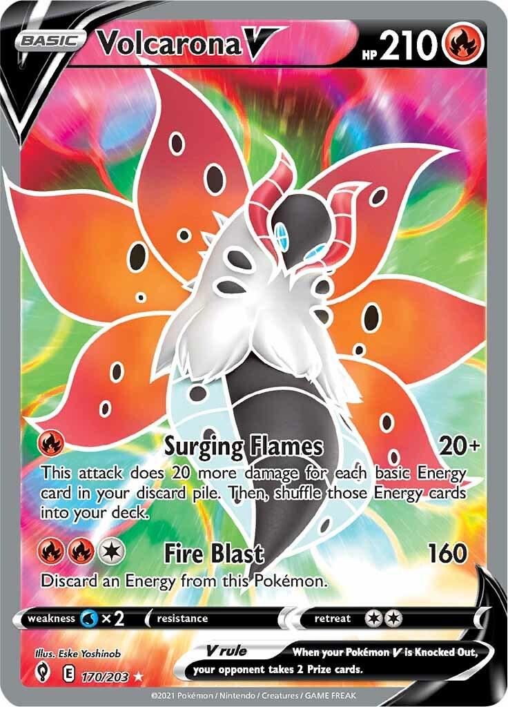 Volcarona V #170 Pokemon Evolving Skies