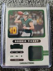 Carson Strong [Emerald] #RTS-CST Football Cards 2022 Panini Contenders Rookie Ticket Swatches Prices