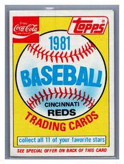 Reds Header Baseball Cards 1981 Coca Cola Prices