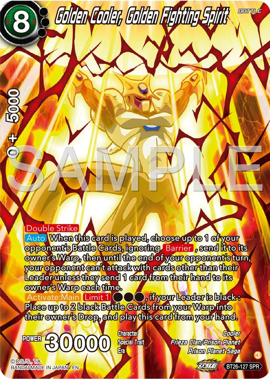 Golden Cooler, Golden Fighting Spirit [SPR] BT26-127 Dragon Ball Super Ultimate Advent