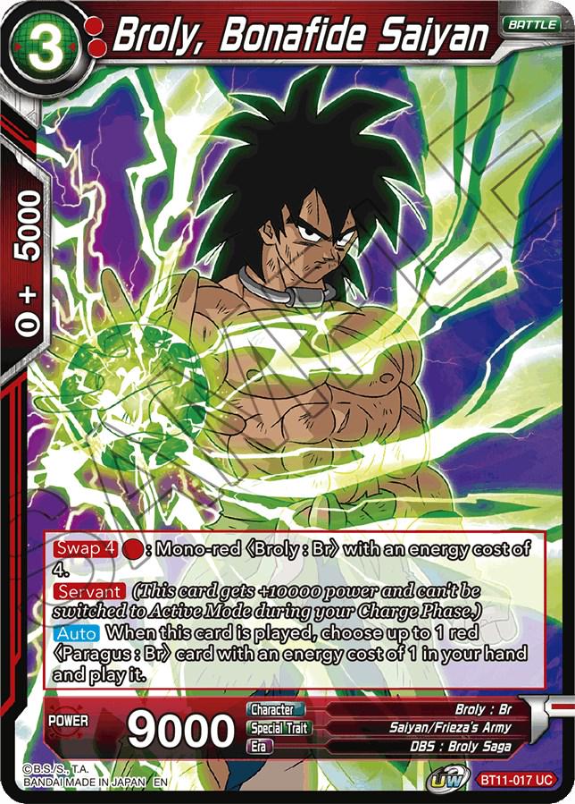 Broly, Bonafide Saiyan BT11-017 Dragon Ball Super Vermilion Bloodline