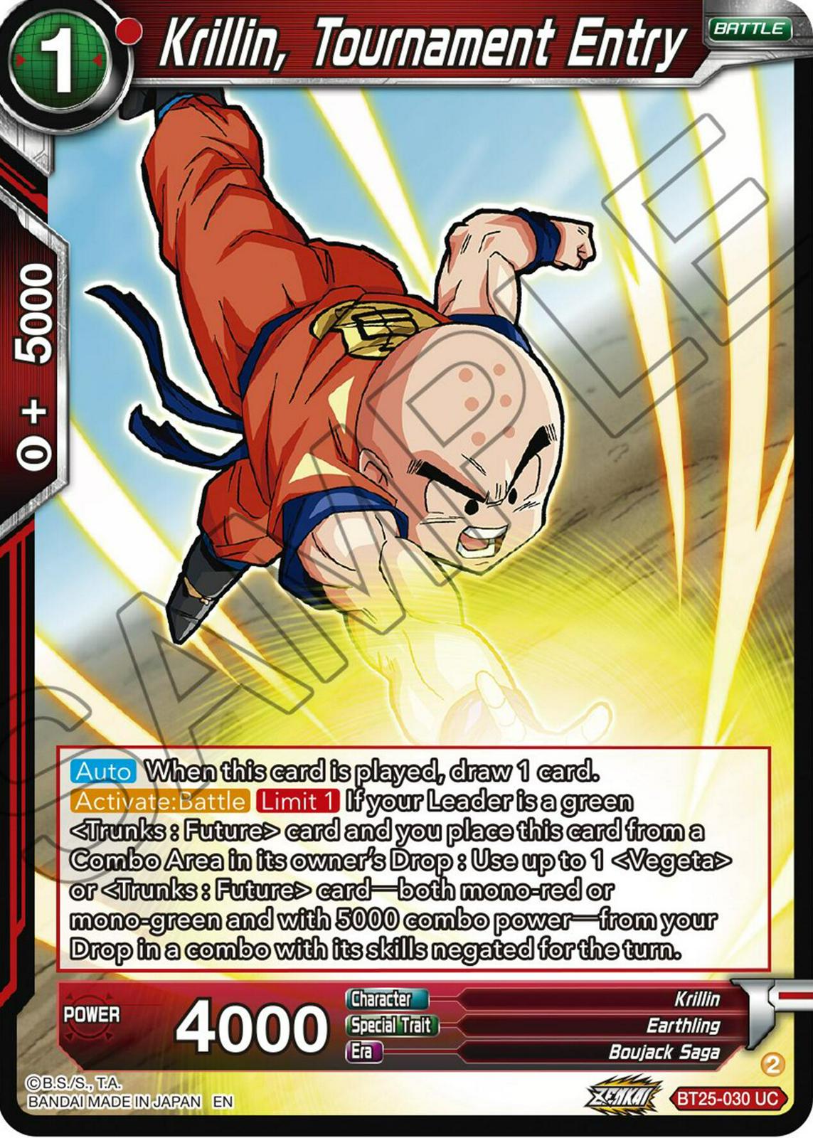 Krillian, Tournament Entry BT25-030 Dragon Ball Super Legend of the Dragon Balls