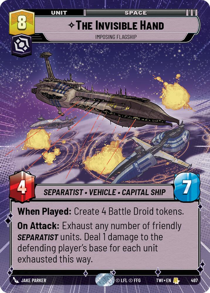 The Invisible Hand - Imposing Flagship [Hyperspace Foil] #497 Star Wars Unlimited: Twilight of the Republic