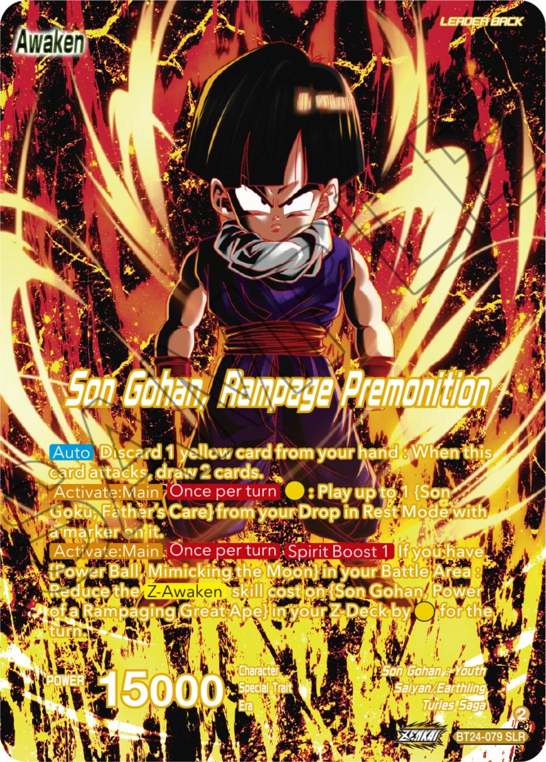 Son Gohan // Son Gohan, Rampage Premonition [SLR Foil] BT24-079 Dragon Ball Super Beyond Generations