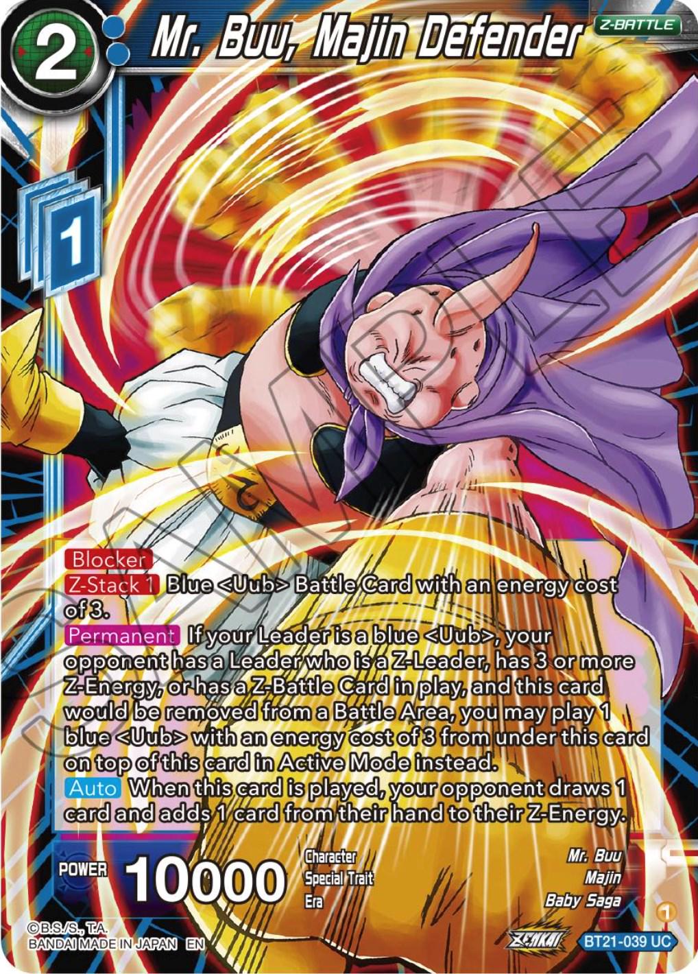 Mr. Buu, Majin Defender BT21-039 Dragon Ball Super Wild Resurgence