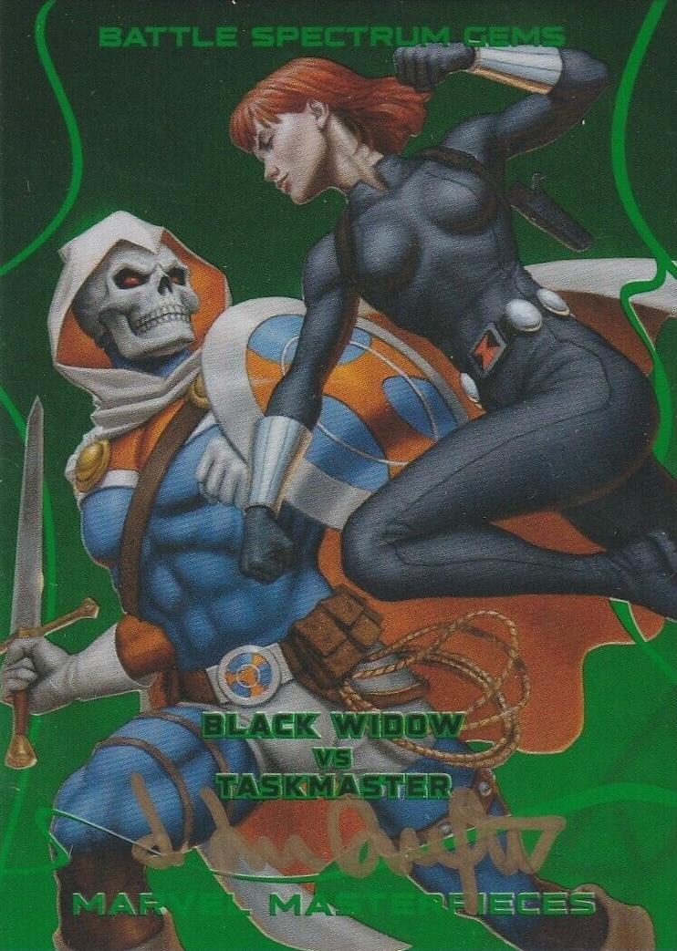 Black Widow vs. Taskmaster [Green Auto] #BS-8 Marvel 2023 Masterpieces Battle Spectrum