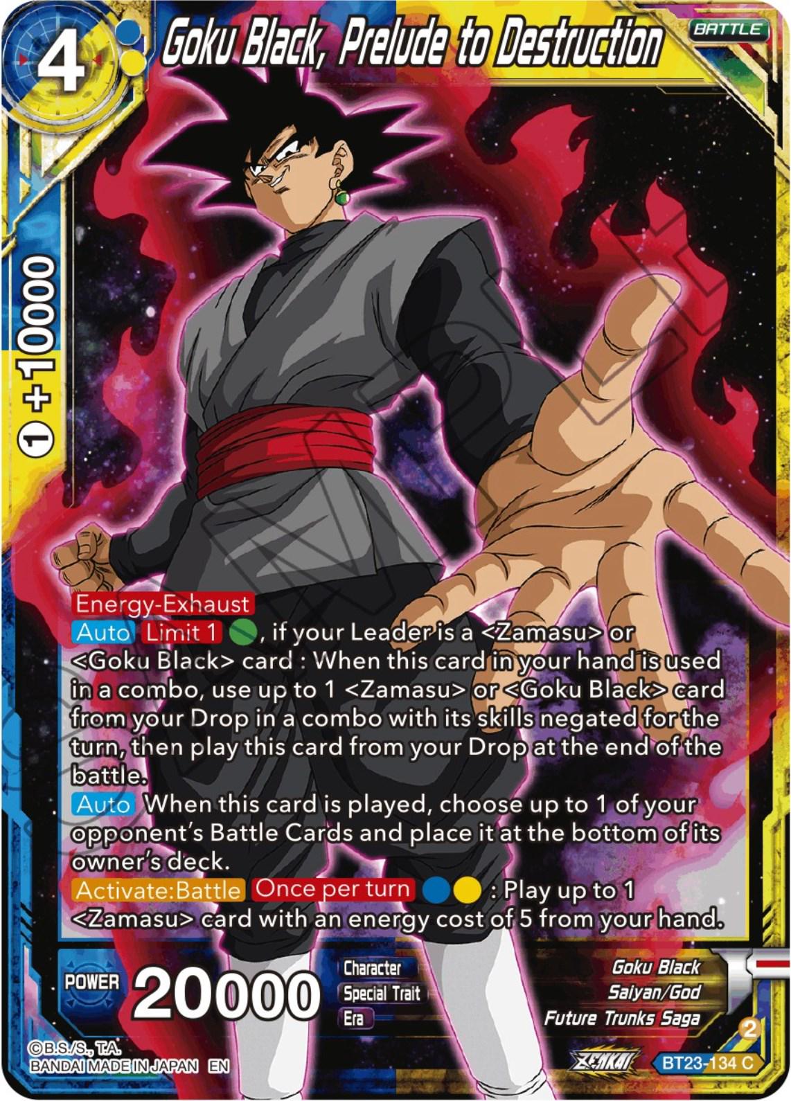 Goku Black, Prelude to Destruction BT23-134 Dragon Ball Super Perfect Combination