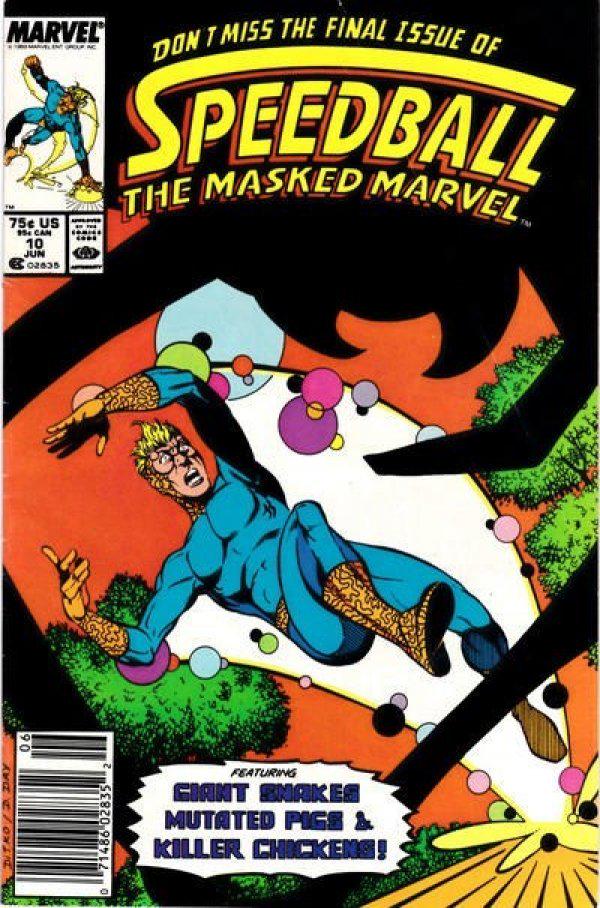 Speedball [Newsstand] #10 (1989) Comic Books Speedball: The Masked Marvel