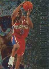 Allen Iverson Autographed 1996-97 Fleer Metal Rookie Card #201 Philadelphia  76ers Beckett BAS Stock #209782