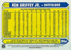 Card Back | Ken Griffey Jr. Baseball Cards 2022 Topps Update 1987 Chrome