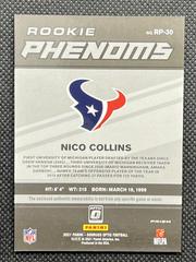Back | Nico Collins [Red] Football Cards 2021 Panini Donruss Optic Rookie Phenoms