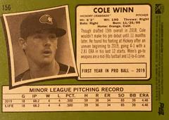 Rear | Cole Winn Baseball Cards 2020 Topps Heritage Minor League