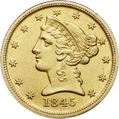 1845 D Coins Liberty Head Half Eagle Prices