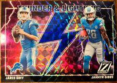 Jared Goff / Jahmyr Gibbs [BLUE] #8 Football Cards 2023 Panini Zenith Thunder and Lightning Prices