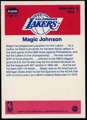 Back Side | Magic Johnson Basketball Cards 1986 Fleer Sticker