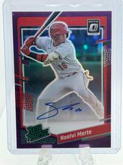 Noelvi Marte [Purple] #RPS-NM Baseball Cards 2023 Panini Donruss Optic Rated Prospect Signatures Prices