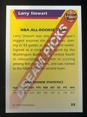 Back | Larry Stewart Basketball Cards 1992 Front Row Dream Picks