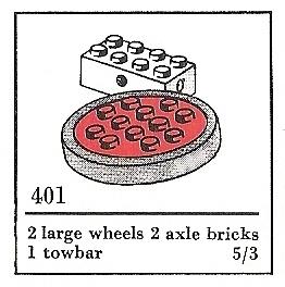 Large Wheels with Axles #401 LEGO Set Prices | New, Boxed, Loose Values